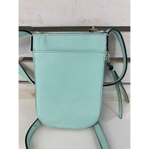 VINCE CAMUTO SMALL MINT GREEN PEBBLED LEATHER CROSSBODY BAG - Picture 3 of 13